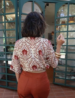 CAMISA M/ CURTA VISCOSE FLUIDEZ ESTAMPADA