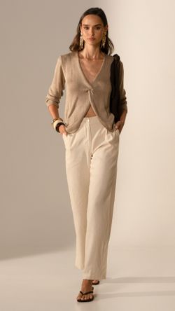 CALÇA VISCOLINHO CONTORNO ABERTURA WIDE LEG