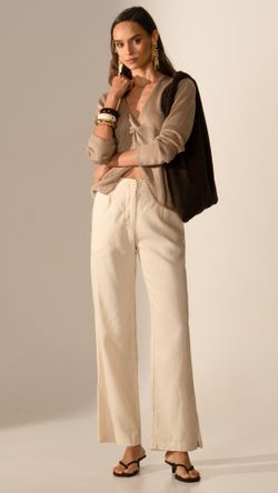 CALÇA VISCOLINHO CONTORNO ABERTURA WIDE LEG