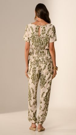 CALÇA VISCOSE FOLHAS CORDÃO PIJAMA