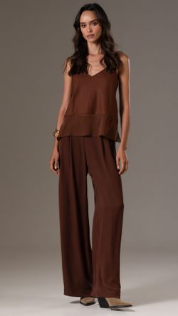 BLUSA LINHO WASH BARRA CREPE ALÇA