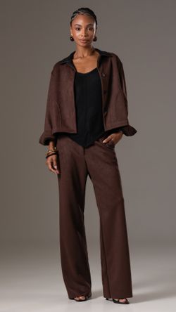 CALÇA SCUBA SUEDE LASER WIDE LEG