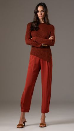 CALÇA CREPE BEETHOVEN PREGA CENOURA