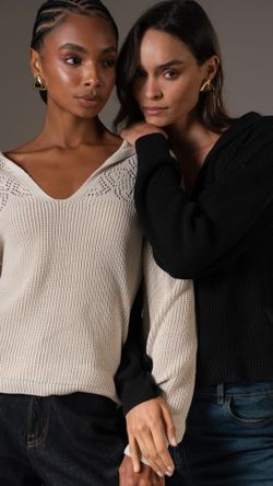 BLUSA TRICOT FAVO GOLA RENDA OMBRO MANGA L.