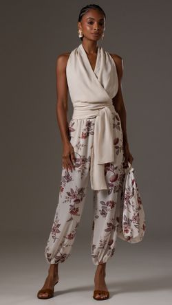 CALÇA CREPE TRAÇO BOTÂNICO ALADIM