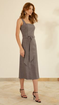 VESTIDO ALFAIATARIA EDIMBURGO ALÇA MIDI
