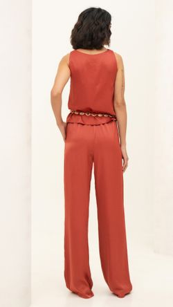 CALÇA CETIM PARIS CÓS ELÁSTICO WIDE LEG