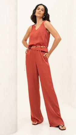 CALÇA CETIM PARIS CÓS ELÁSTICO WIDE LEG