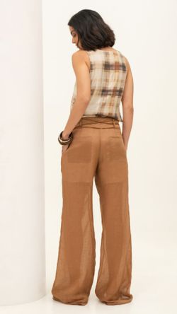 BLUSA VISCOSE GRID S/ MANGA