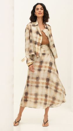 SAIA VISCOSE GRID FENDA MIDI