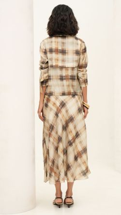 SAIA VISCOSE GRID FENDA MIDI