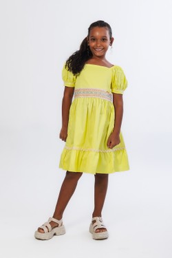 Vestido Infantil Amarelo Chuva no Sertão