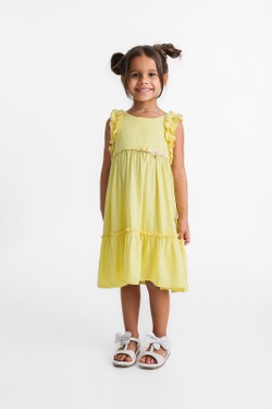 Vestido Infantil Amarelo Abelhinha