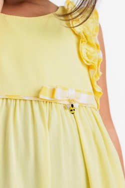 Vestido Infantil Amarelo Abelhinha