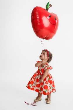 Vestido Bebê Estampa Abelhinha No Pomar