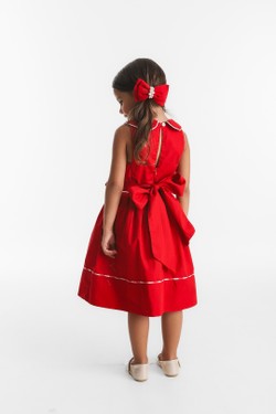  Vestido Infantil Estruturado Vermelho  