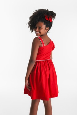 Vestido Infantil Vermelho Assimétrico 