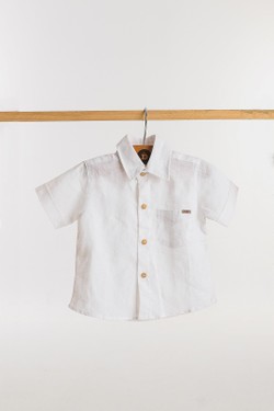 Camisa Bebê Menino Cambraia Branca 