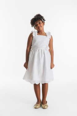 Vestido Infantil Laise Branco FruFru