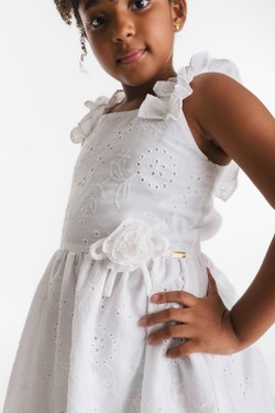 Vestido Infantil Laise Branco FruFru