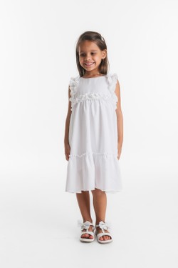 Vestido Infantil Branco Frufru