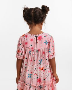 Vestido Infantil Menina Estampa Flora Manga Curta