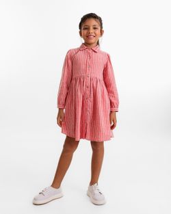 Vestido Infantil Menina Chemise Listrado
