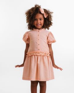 Vestido Infantil Menina Laranja Frufru