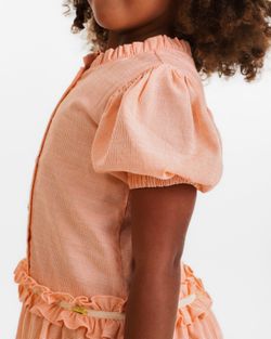 Vestido Infantil Menina Laranja Frufru