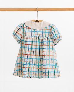 Vestido Infantil Bebê Menina Estampa Xadrez Natureza