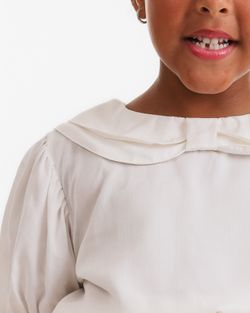 Blusa Infantil Menina Branca Gola Dupla