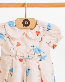 Vestido Infantil Bebê Menina Estampa Pássaros