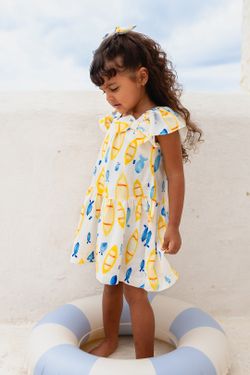 Vestido Infantil Menina Estampa Canoa