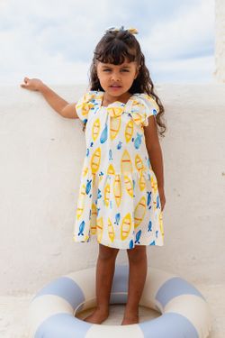 Vestido Infantil Menina Estampa Canoa