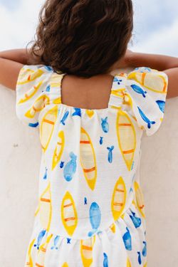 Vestido Infantil Menina Estampa Canoa