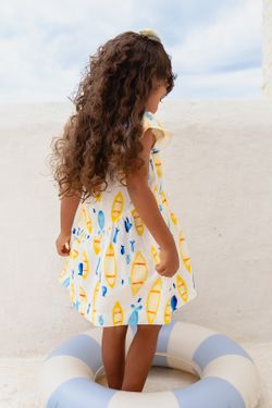 Vestido Infantil Menina Estampa Canoa