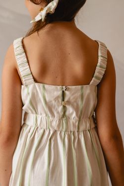 Vestido Infantil Menina Listrado Verde