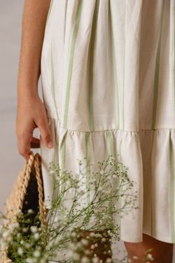 Vestido Infantil Menina Listrado Verde