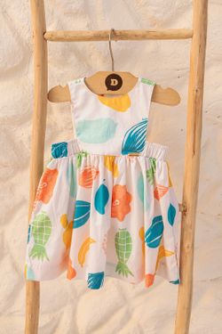 Vestido Infantil Bebê Menina Estampa Fruta-Cor