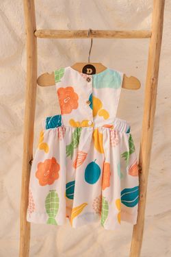 Vestido Infantil Bebê Menina Estampa Fruta-Cor