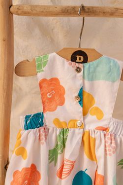 Vestido Infantil Bebê Menina Estampa Fruta-Cor