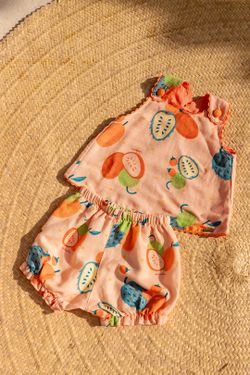 Conjunto Infantil Bebê Menina Estampa Quintal da Bahia