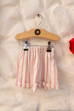 Conjunto Bebê Menino Listras Vermelhas