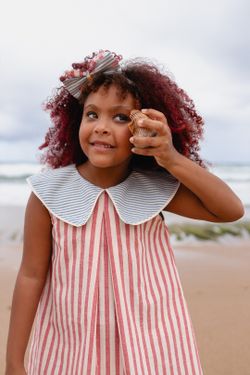 Vestido Infantil Menina Listrado Náutico