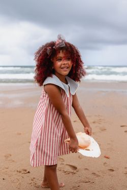 Vestido Infantil Menina Listrado Náutico