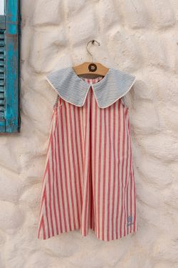 Vestido Infantil Menina Listrado Náutico