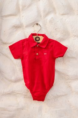 Camisa Body Vermelha Bebê 