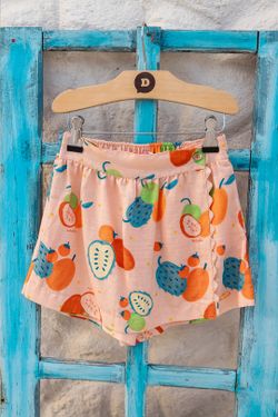 Short Saia Infantil Menina Estampa Quintal da Bahia