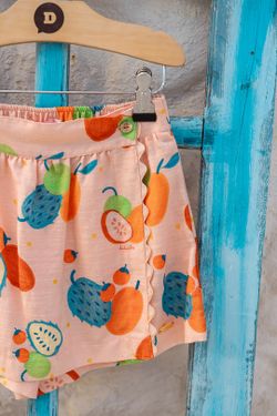 Short Saia Infantil Menina Estampa Quintal da Bahia