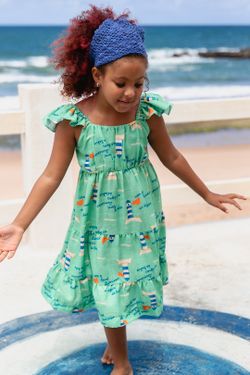 Vestido Infantil Menina Estampa Farol da Barra